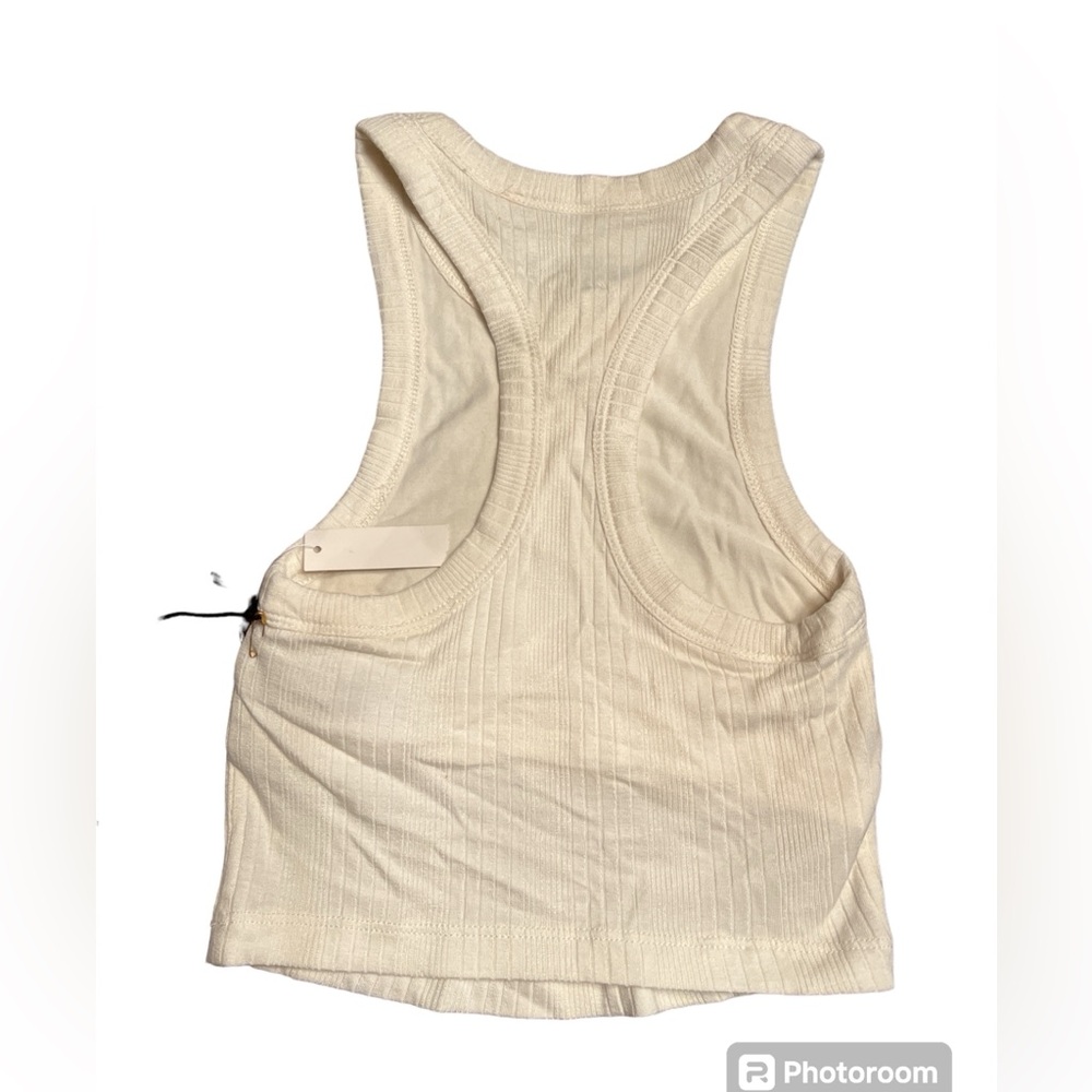 Madewell MWL Variegated Rib Crop Tank with shelf bra women’s Size XXS NWT - Picture 4 of 8